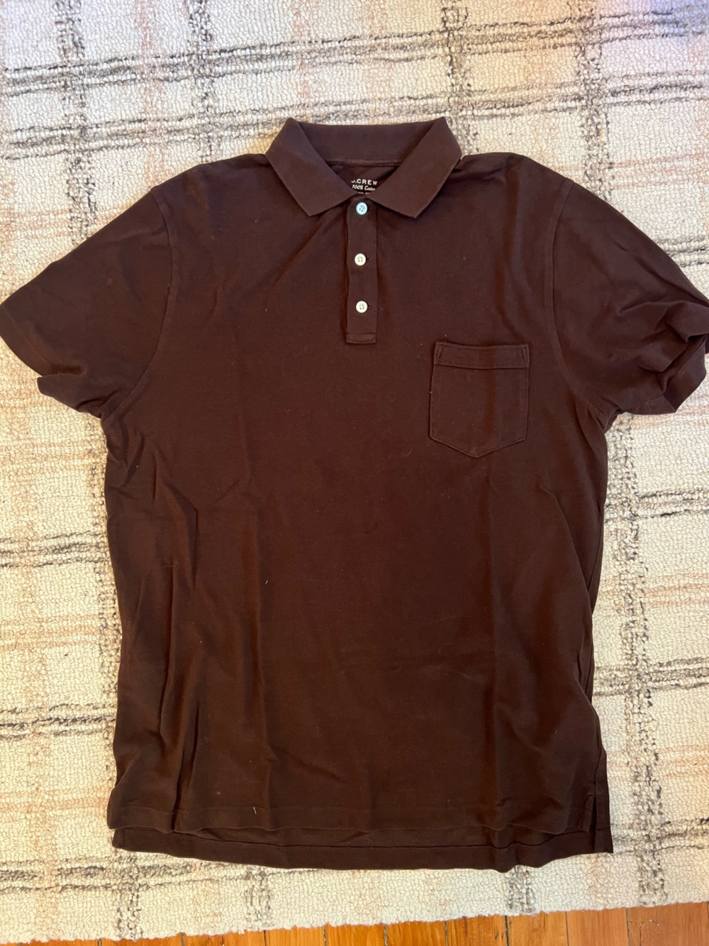 Men's Dark Brown Polo Shirt with Chest Pocket